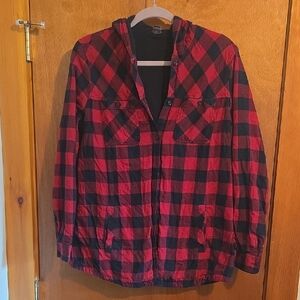 Eddie Bauer Women's Black And Red Plaid Jacket